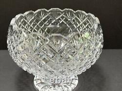 Waterford Crystal 9 Punch Bowl Pedestal Center Bowl Vintage Diamond & Star Cut