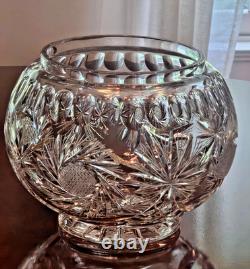 Waterford Crystal Antique Punch Bowl with Lid Vintage