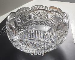 Waterford Crystal MASTER CUTTER Footed CENTERPIECE Large Tall PUNCH BOWL 9 Rare