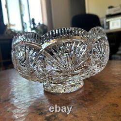 Waterford Crystal MASTER CUTTER Footed CENTERPIECE Large Tall PUNCH BOWL 9 Rare