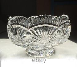 Waterford Crystal MASTER CUTTER Footed CENTERPIECE Large Tall PUNCH BOWL 9 Rare