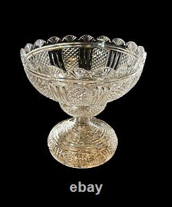 Waterford Crystal Punch Bowl Master Cutter 2 Piece Pedestal