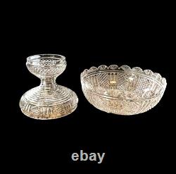 Waterford Crystal Punch Bowl Master Cutter 2 Piece Pedestal