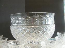 Waterford Glandore Punch Bowl And 12 Cups