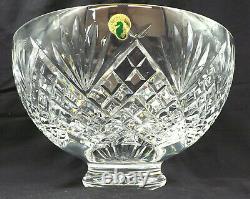 Waterford Ludlow Pattern Lead Crystal Punch Bowl 9.75x6 Inch Ireland Sticker C12