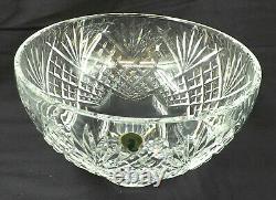 Waterford Ludlow Pattern Lead Crystal Punch Bowl 9.75x6 Inch Ireland Sticker C12