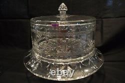 Waterford Marquis Crystal Finley 3 In 1 Cake Plate & Dome/punch Bowl Plus Cups
