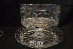 Waterford Marquis Crystal Finley 3 In 1 Cake Plate & Dome/punch Bowl Plus Cups