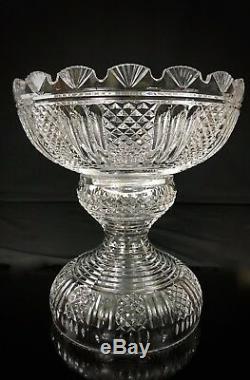 Waterford Period Piece Crystal 2 Piece Centerpiece Punch Bowl Ireland