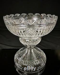 Waterford Period Piece Crystal 2 Piece Centerpiece Punch Bowl Ireland