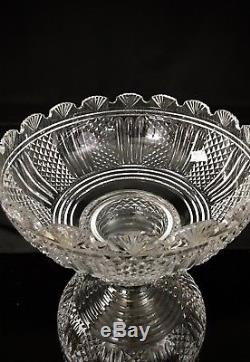 Waterford Period Piece Crystal 2 Piece Centerpiece Punch Bowl Ireland