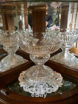 Waterford Period Piece Crystal 2 Piece Centerpiece Punch Bowl Ireland