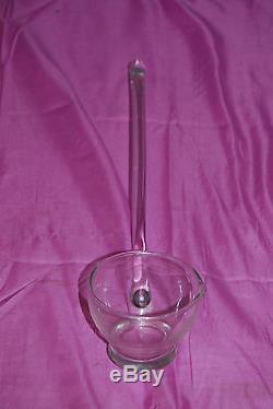 West Virginia Glass Loop Optic Iridescent Luster Punch Bowl Set with Ladle M3945