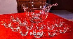 West Virginia Glass Punch Bowl Set In Original Box