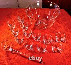 West Virginia Glass Punch Bowl Set In Original Box