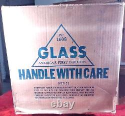 West Virginia Glass Punch Bowl Set In Original Box