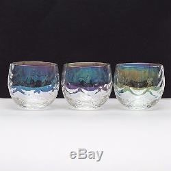 West Virginia Glass Specialty Iridescent Swag Punch Bowl Set