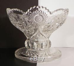 Westmoreland BUZZ STAR Crystal 13-pc Punch Bowl Set 1920 with Base and Cups