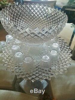 Westmoreland English Hobnail Punch Bowl Base Underplate 15 Cups
