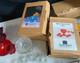 Westmoreland Glass Company mini punch set lot of 3 BLUE RED CLEAR 1982-1984