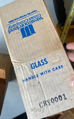 Westmoreland Glass Company mini punch set lot of 3 BLUE RED CLEAR 1982-1984