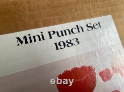Westmoreland Glass Company mini punch set lot of 3 BLUE RED CLEAR 1982-1984