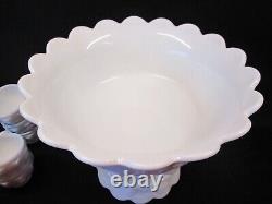 Westmoreland Glass Panel Harvest Grape Milk White PUNCH BOWL SET 14 Cups Base