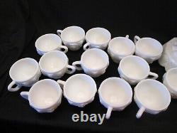 Westmoreland Glass Panel Harvest Grape Milk White PUNCH BOWL SET 14 Cups Base