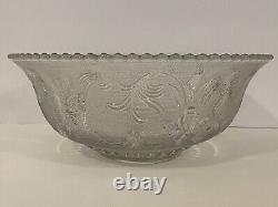 Westmoreland Glass Princess Feather Punch Bowl Set 22 Cups Torte Plate Ladle