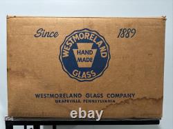 Westmoreland Glass Punch Bowl Paneled Fruit Complete Set 15 Pieces Very Nice