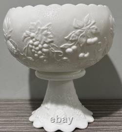 Westmoreland Glass Punch Bowl Paneled Fruit Complete Set 15 Pieces Very Nice