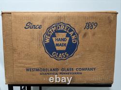 Westmoreland Glass Punch Bowl Paneled Fruit Complete Set 15 Pieces Very Nice