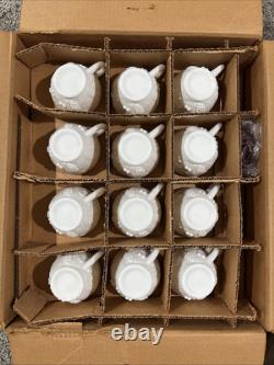 Westmoreland Glass Punch Bowl Paneled Fruit Complete Set 15 Pieces Very Nice