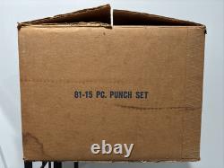 Westmoreland Glass Punch Bowl Paneled Fruit Complete Set 15 Pieces Very Nice