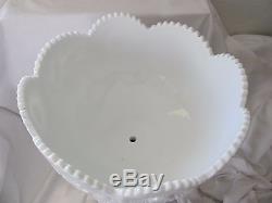 Westmoreland Glass large white milk glass punch bowl with pedestal stand