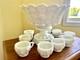 Westmoreland Milk Glass Grape Punch Bowl 12 Cups Hooks
