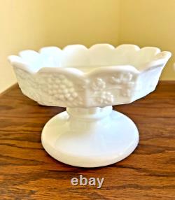 Westmoreland Milk Glass Grape Punch Bowl 12 Cups Hooks