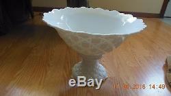 Westmoreland Milk Glass Old Quilt Punch Bowl Set 20 Pieces RARE