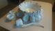Westmoreland Milk Glass Paneled Grape Punch Bowl, 12 Cups, Hangers & Ladle EUC