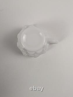 Westmoreland Milk Glass Paneled Grape Punch Bowl with Cup Vintage USA