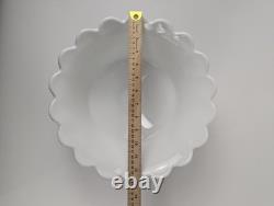 Westmoreland Milk Glass Paneled Grape Punch Bowl with Cup Vintage USA