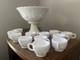 Westmoreland Milk Glass Punch Bowl Set VTG 14pc