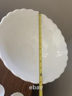 Westmoreland Milk Glass Punch Bowl Set VTG 14pc