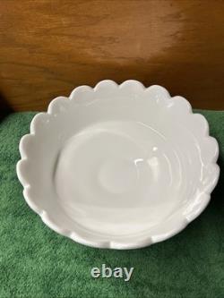 Westmoreland Milk glass punch bowl stand Paneled Grape