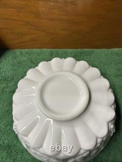 Westmoreland Milk glass punch bowl stand Paneled Grape