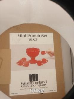 Westmoreland Mini Punch Set, Red Glass, 1983, Complete Boxed Set Westmoreland Mini Punch Set, Red Glass, 1983, Complete Boxed Set