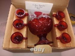 Westmoreland Mini Punch Set, Red Glass, 1983, Complete Boxed Set