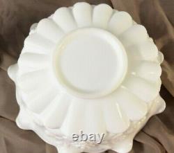 Westmoreland Paneled Grape Milk Glass Punch Bowl with Base Vintage Collectible