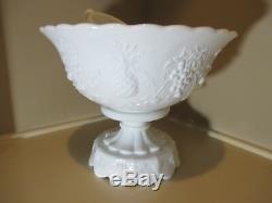 Westmoreland Punch Bowl Set 8 Cups Base Fruit Milk Glass Elegant White EUC #N34