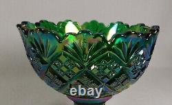 Westmoreland Thumbelina Miniature Punch Bowl Set Rare Color Dk Green Carnival